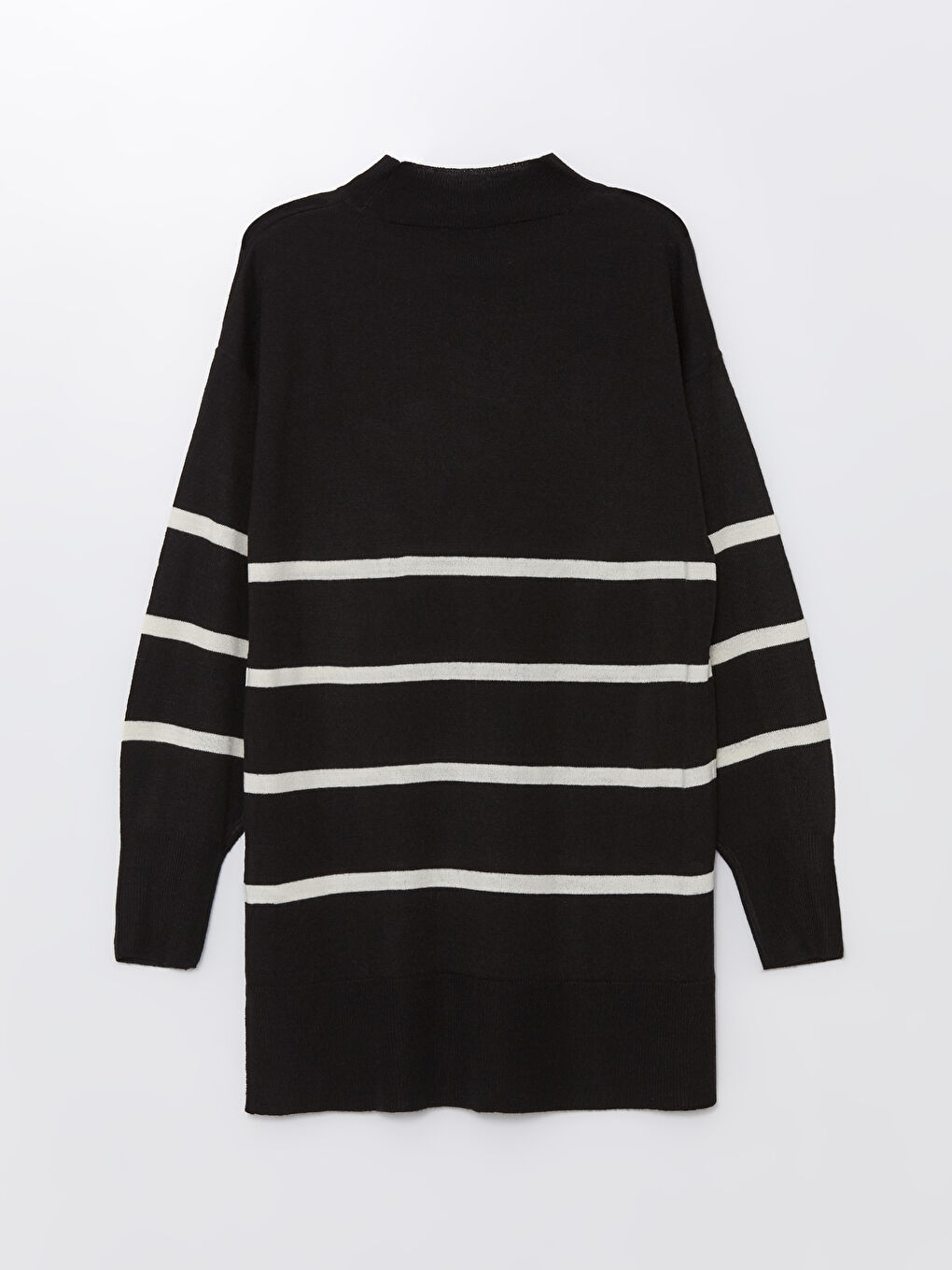 LCW Modest Half Turtleneck Striped Long Sleeve Women's Knitwear Tunic -W40028Z8-LEG