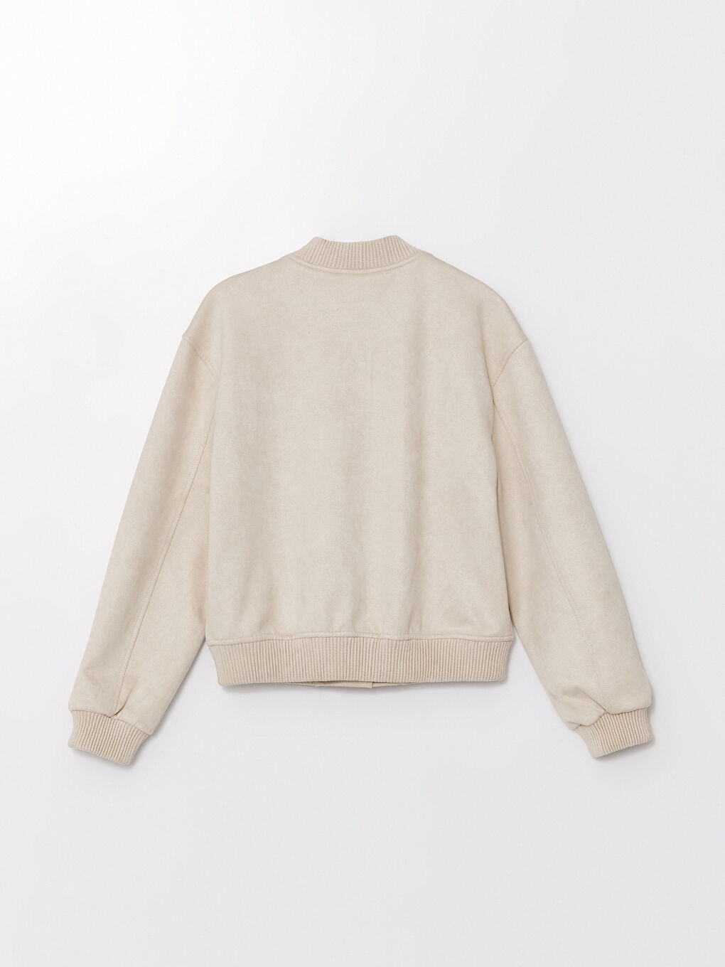 جاكيت بومبر نسائي من جلد سويدي صناعي بياقة كلية-7