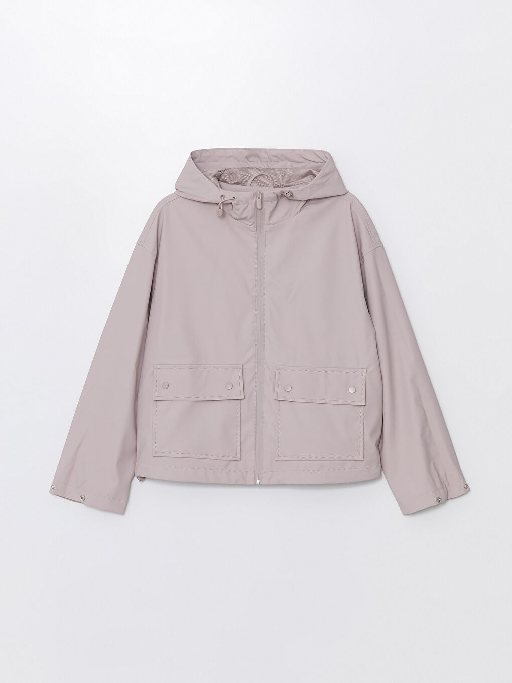 LCW Vision Women's Hooded Plain Raincoat -W40068Z8-SB5