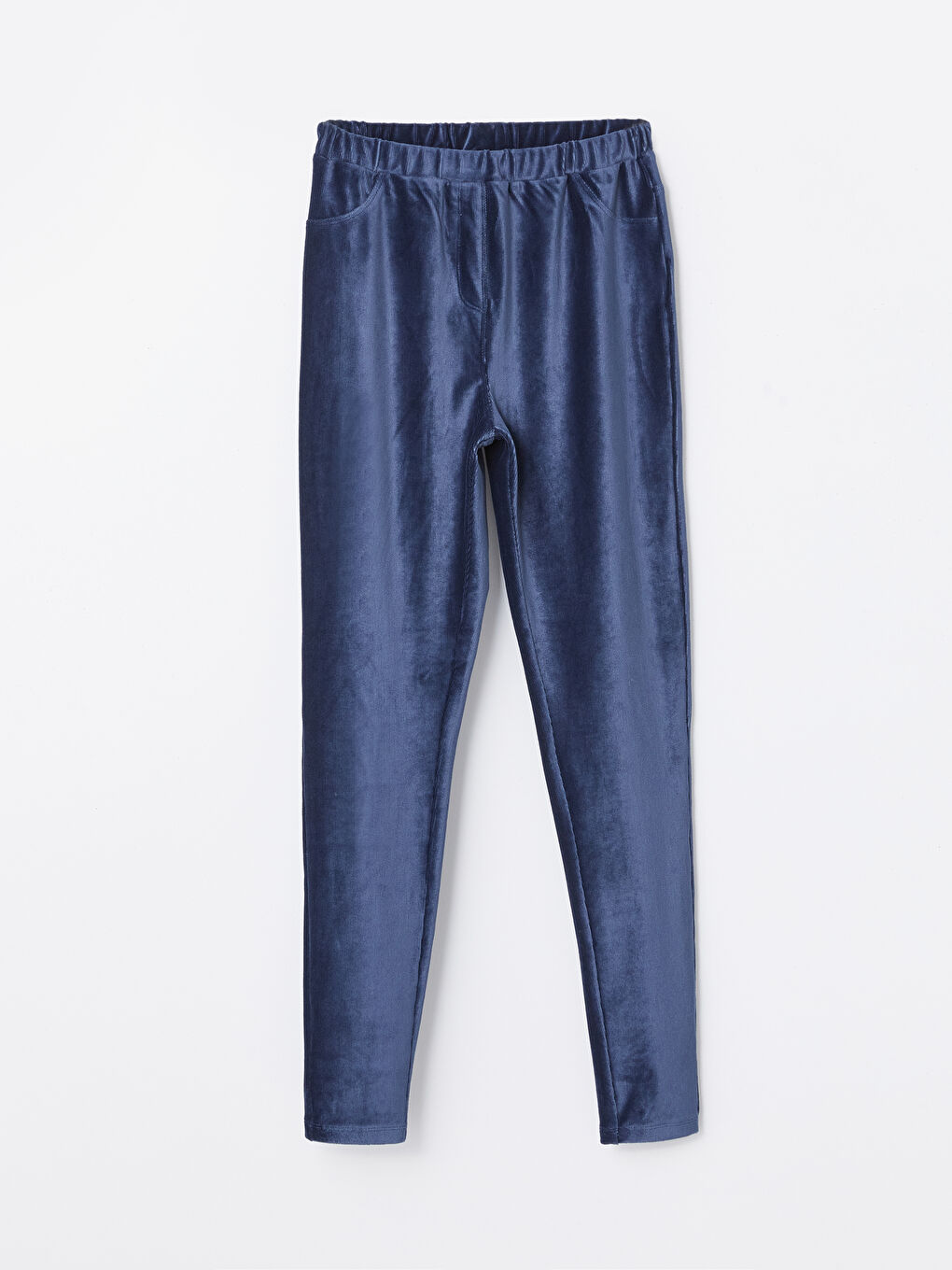 LCW Kids Elasticated Waist Velvet Girls' Leggings -W40101Z4-HRC