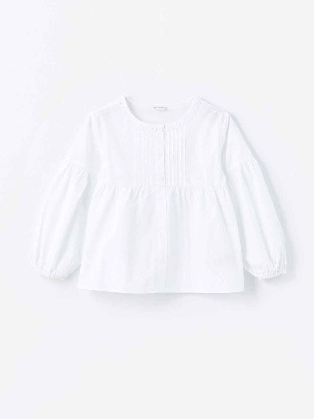 LCW Kids Rundhalsausschnitt Langarm Bluse für Mädchen -W40127Z4-Q6K