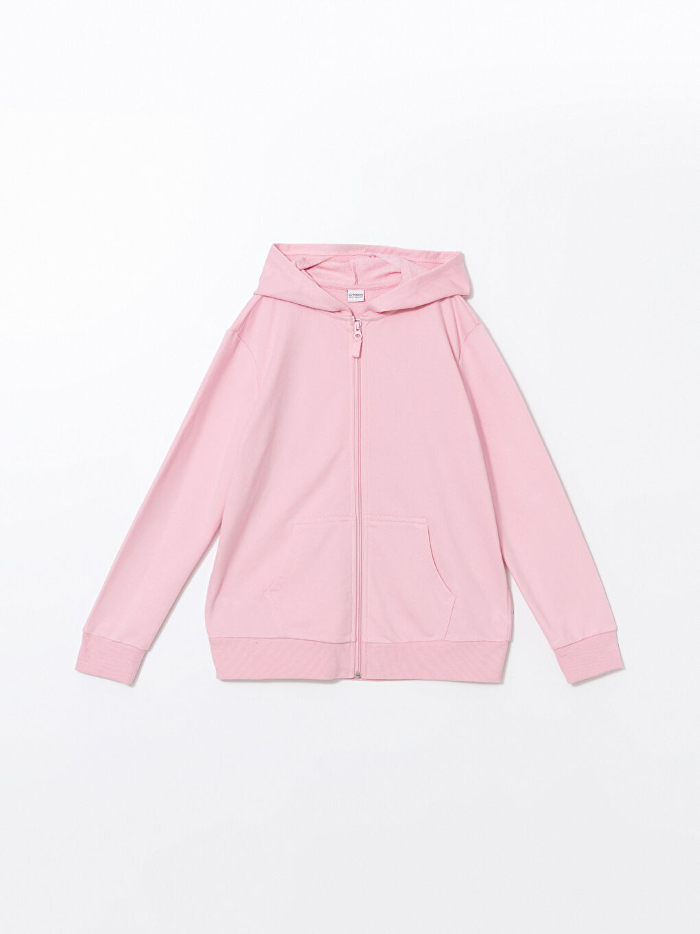 LCW Kids Pembe Leylak Kapüşonlu Basic Uzun Kollu Kız Çocuk Fermuarlı Sweatshirt