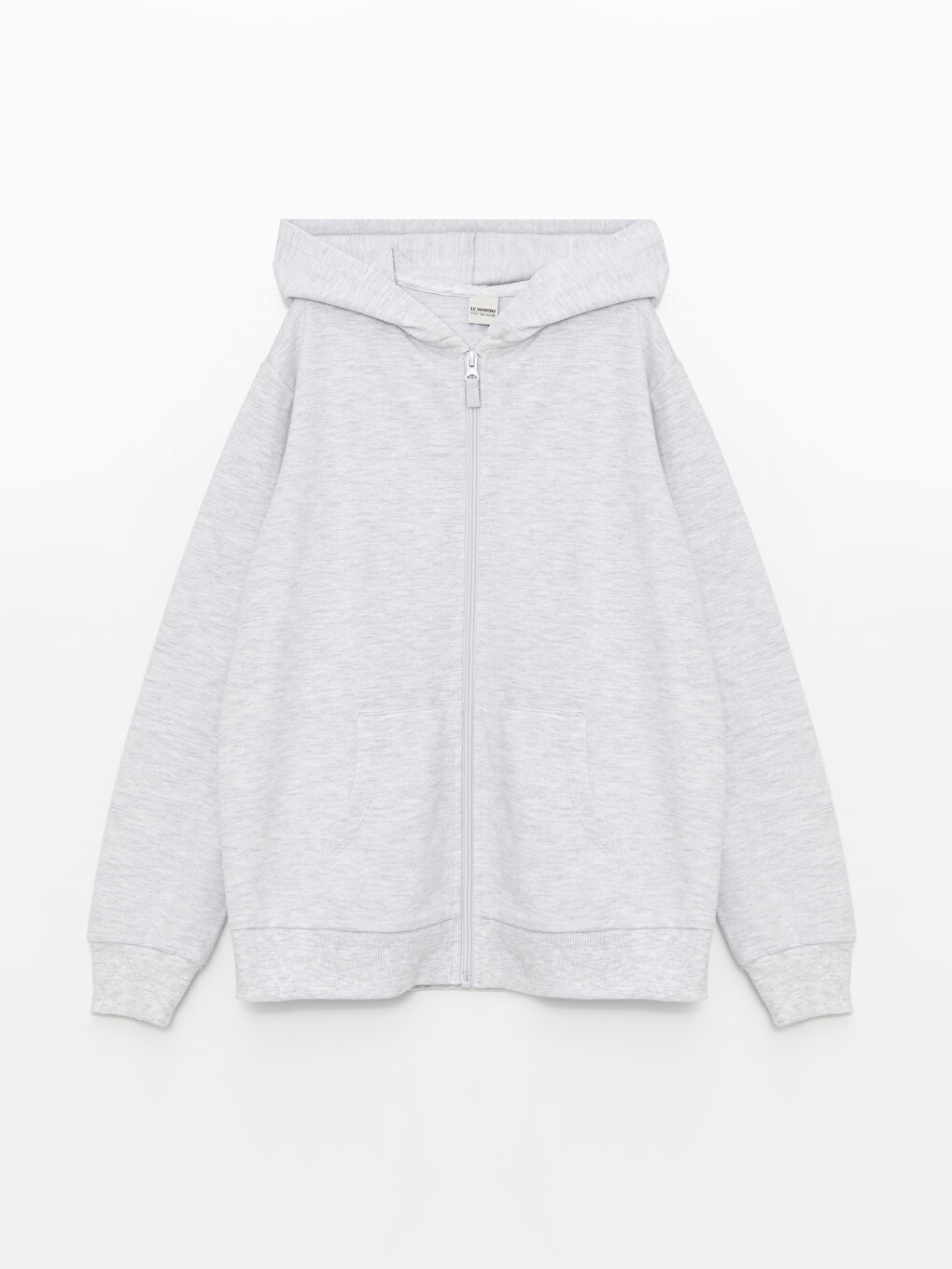 Hooded Basic Long Sleeve Girls' Zippered Sweatshirt-1