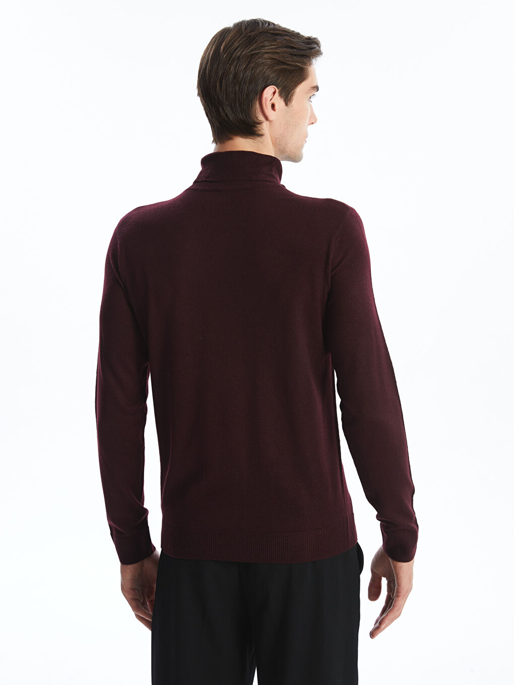 ерлерге арналған биік жағалы ұзын жең трикотаж жемпір-3