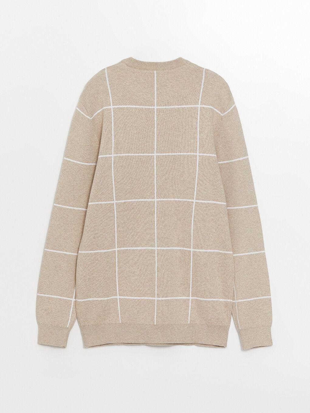 LCW Vision Crew Neck Long Sleeve Plaid Men's Knitwear Sweater -W40190Z8-HZZ