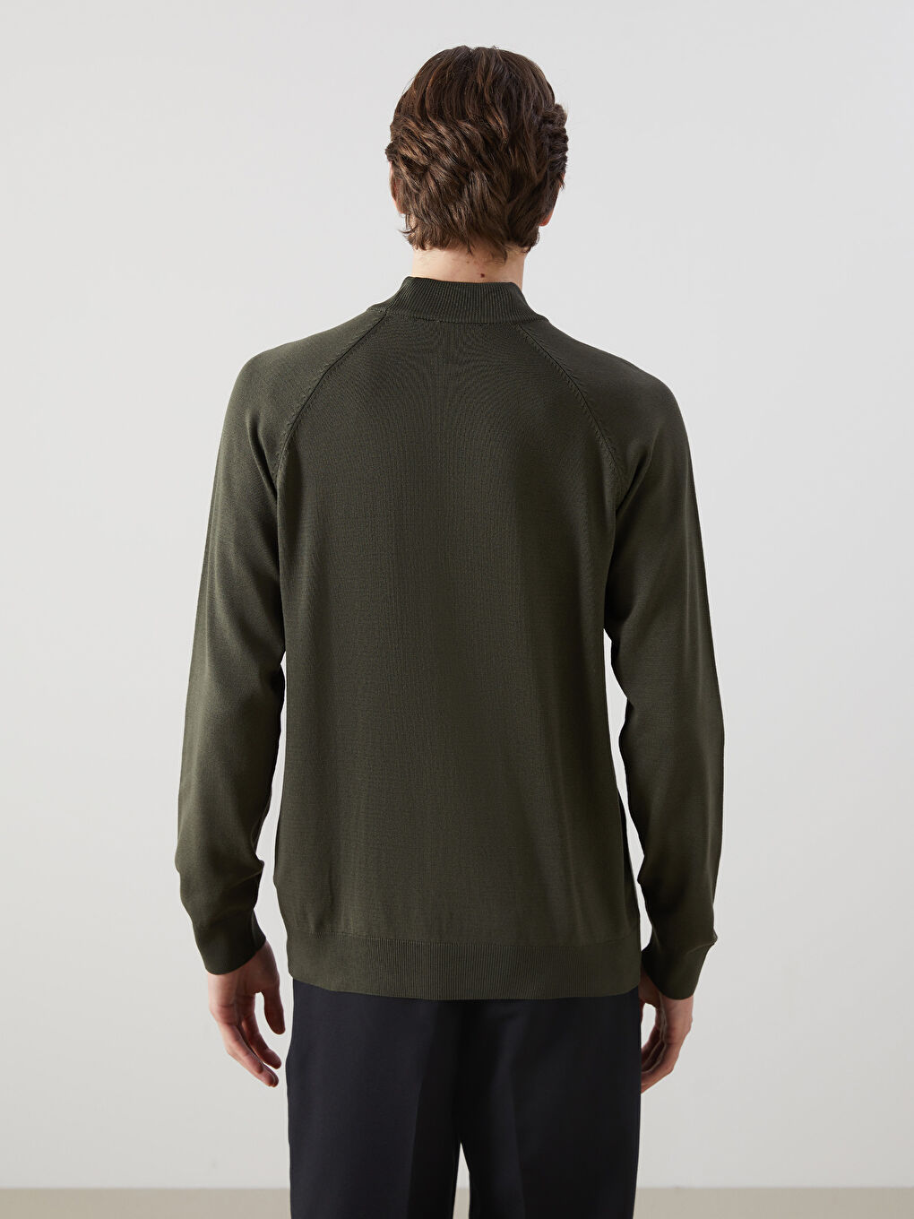 Half Turtleneck Long Sleeve Men's Tricot Sweater -W40191Z8-J2L