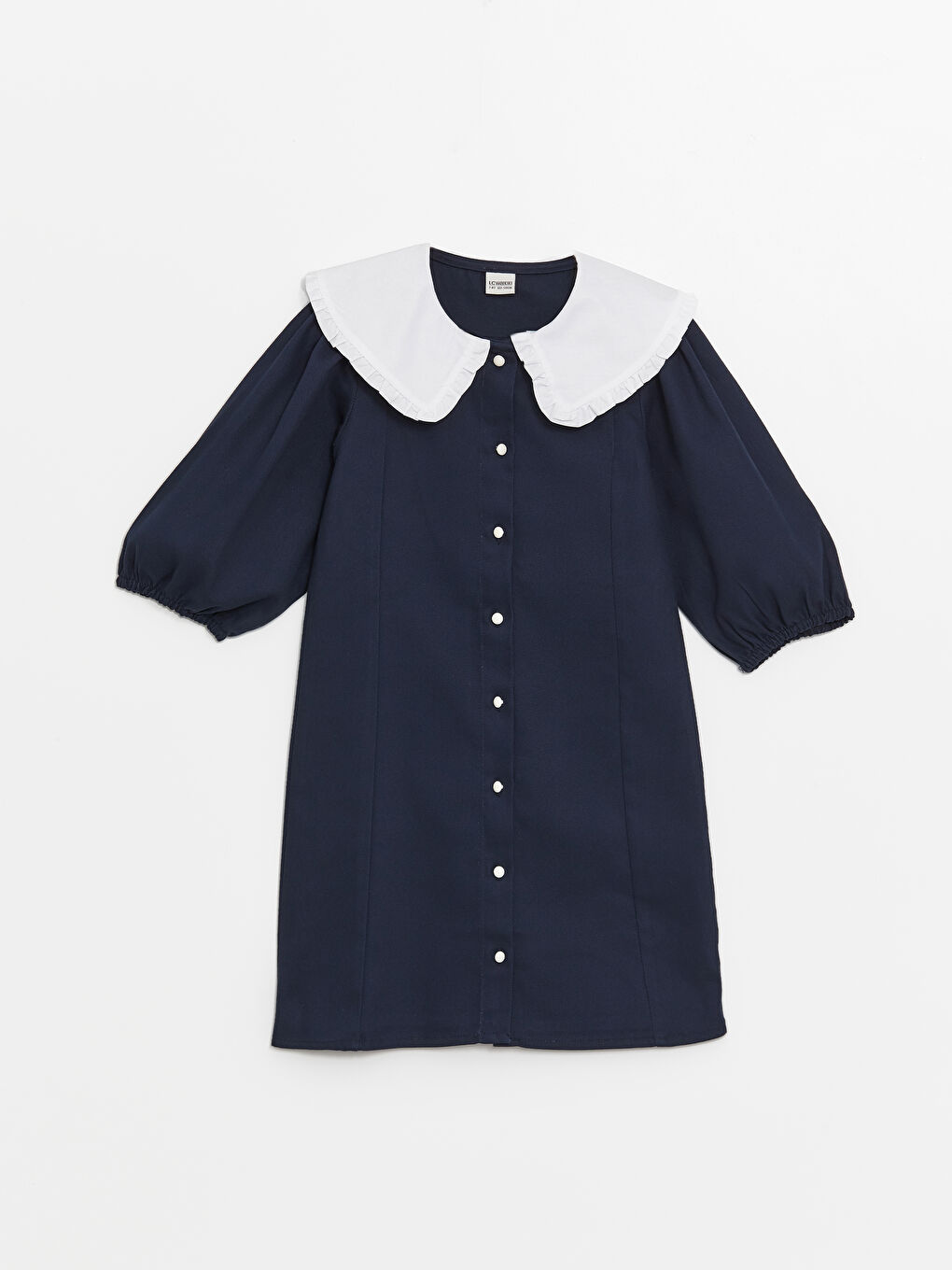 LCW Kids Peter Pan Collar Girls' Dress -W40216Z4-HRC