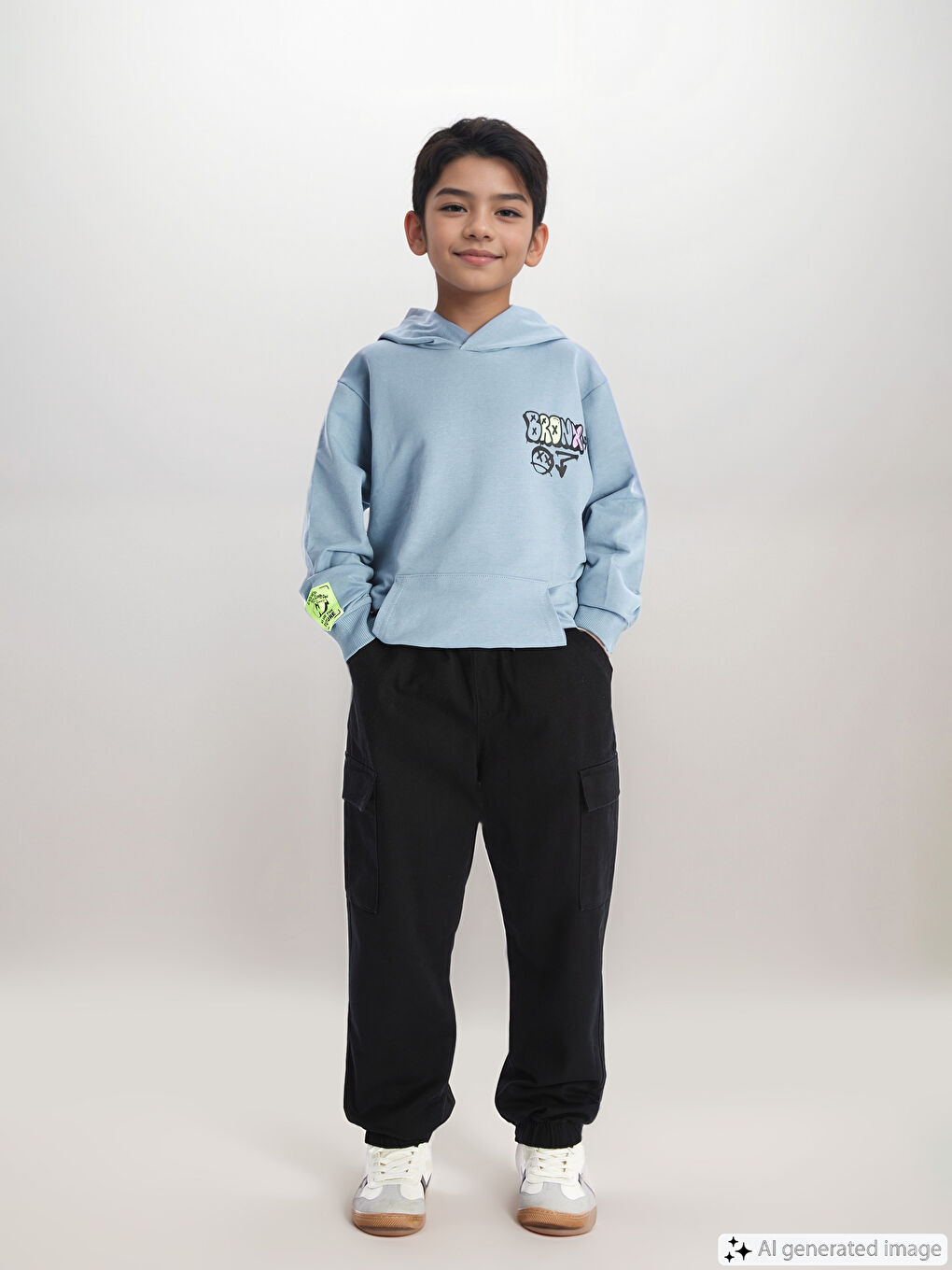 LCW Kids Siyah Beli Lastikli Erkek Çocuk Kargo Jogger Pantolon - 1