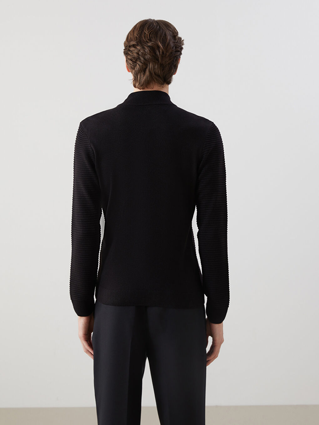 Turtle Neck Long Sleeve Men's Tricot Sweater -W40327Z8-CVL