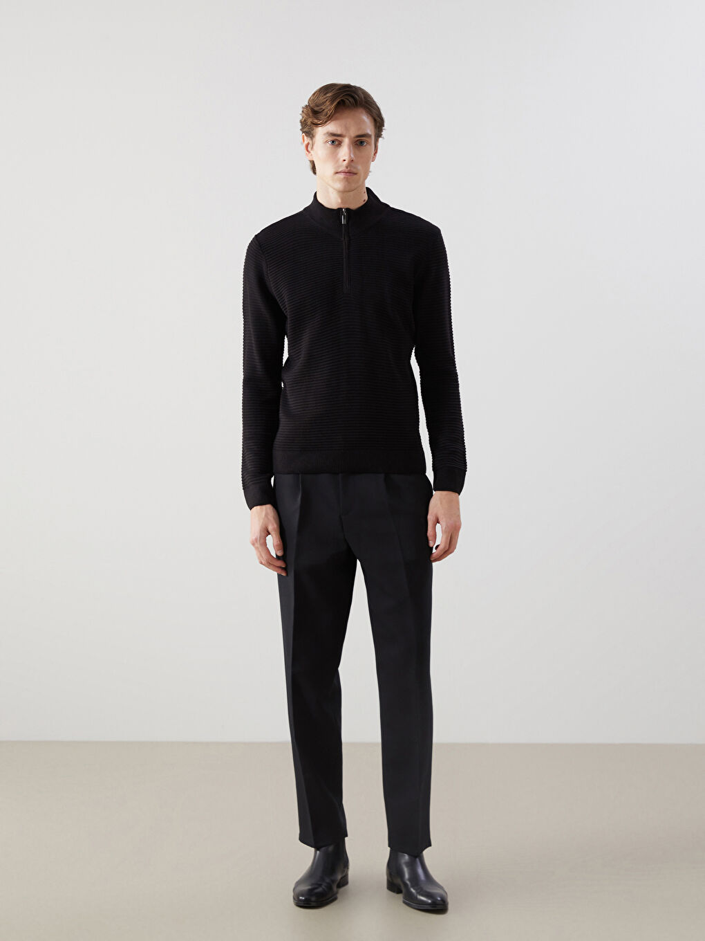 Turtle Neck Long Sleeve Men's Tricot Sweater -W40327Z8-CVL