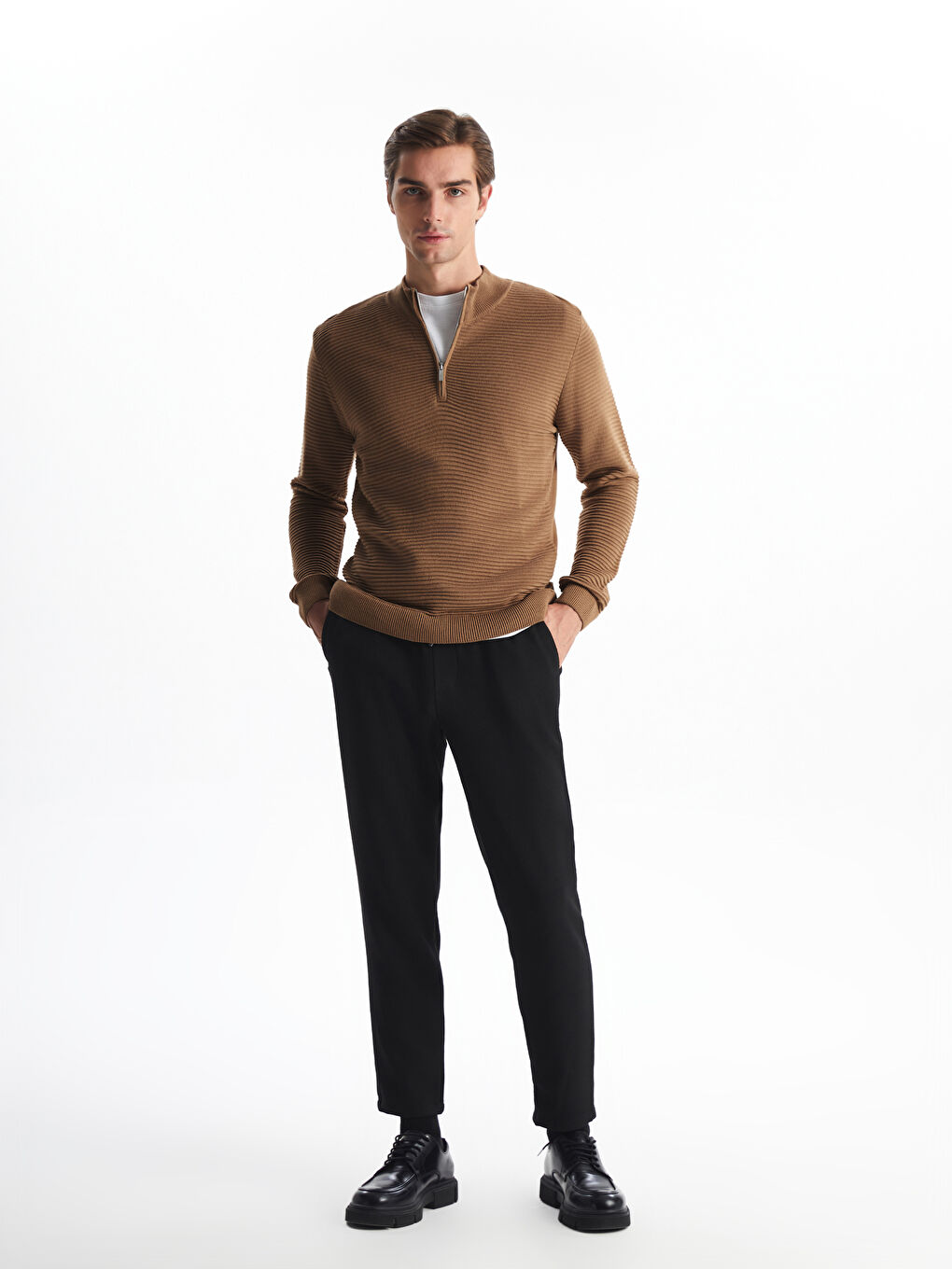LCW Vision Funnel Neck Long Sleeve Men's Knitwear Sweater -W40327Z8-JJL