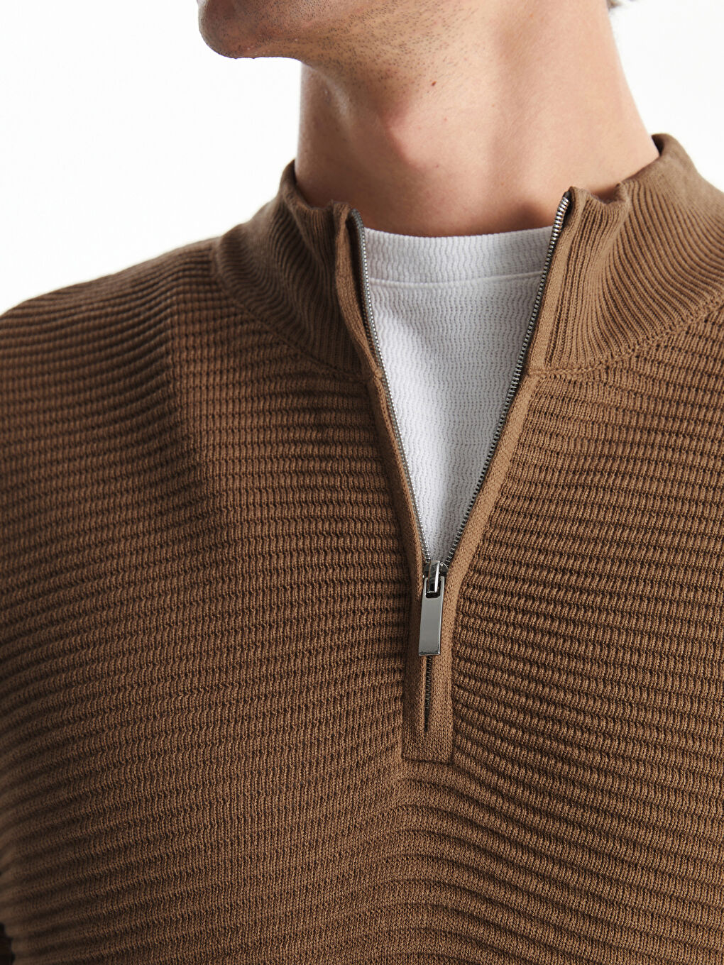 LCW Vision Funnel Neck Long Sleeve Men's Knitwear Sweater -W40327Z8-JJL