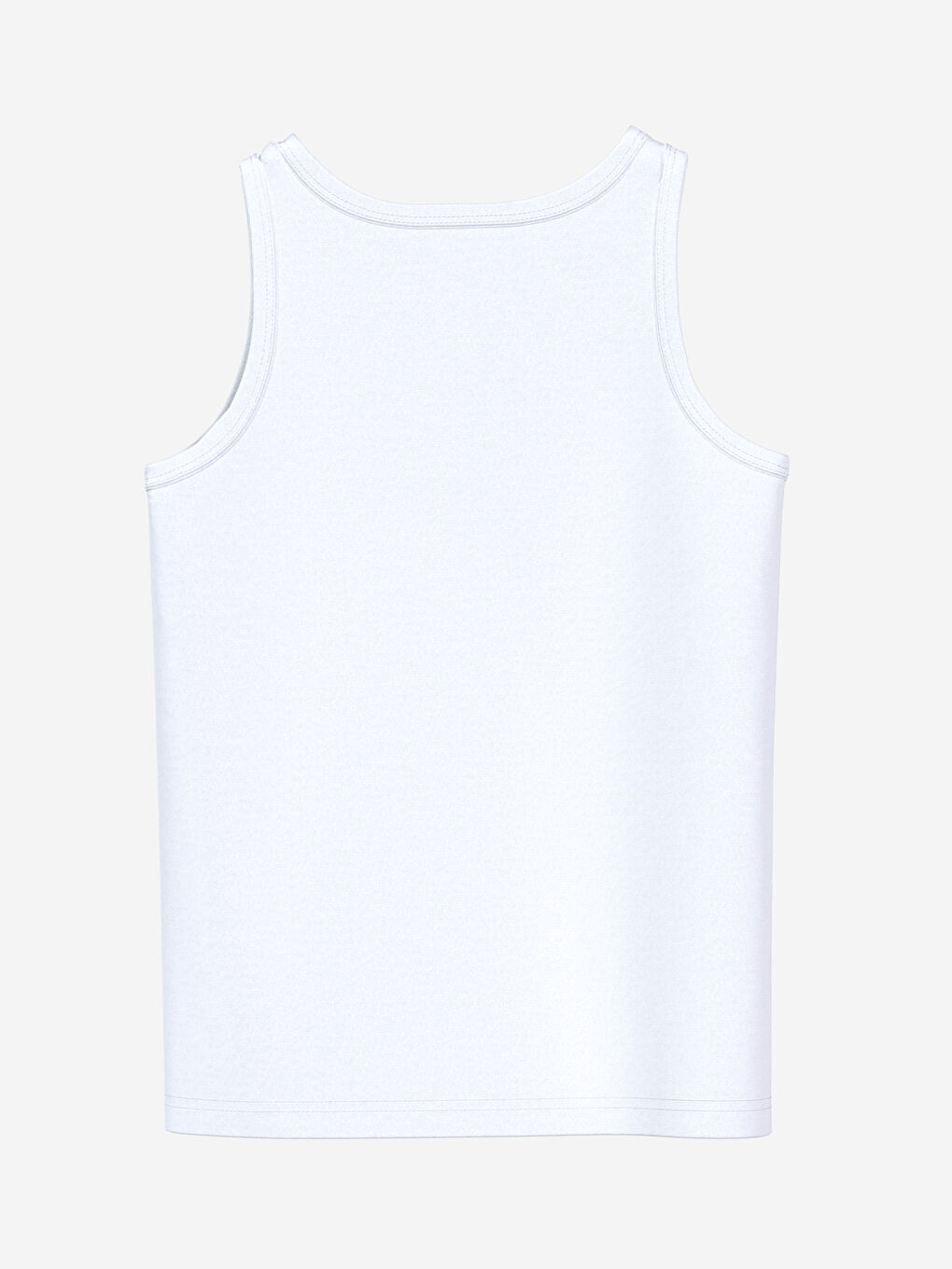 Beyaz Bisiklet Yaka Erkek Çocuk Atlet-1