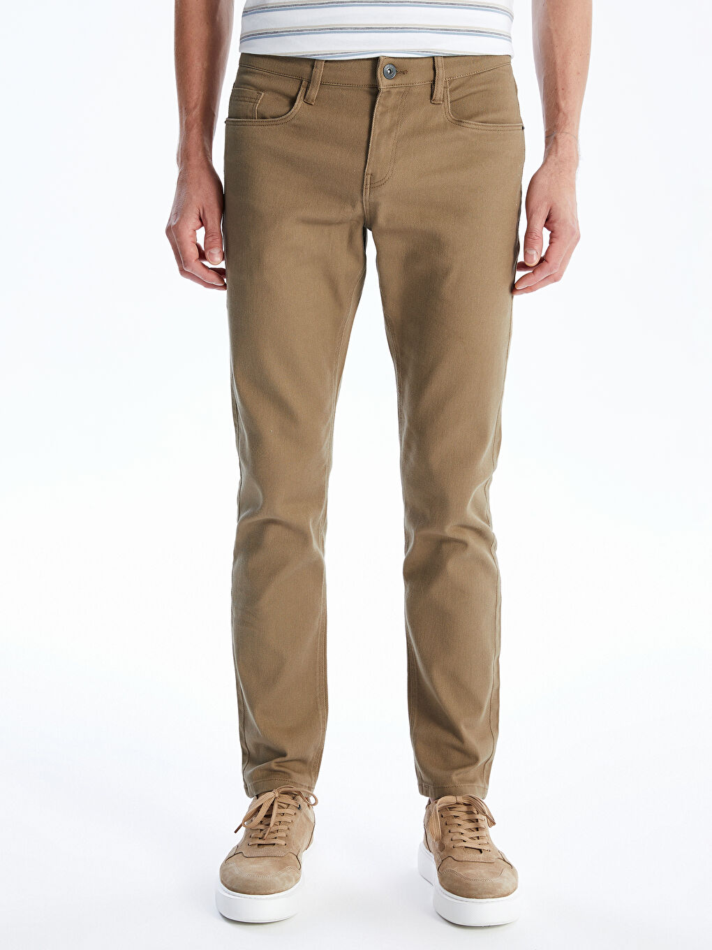 LCWAIKIKI Basic Bej Dar Kalıp Erkek Chino Pantolon - 1