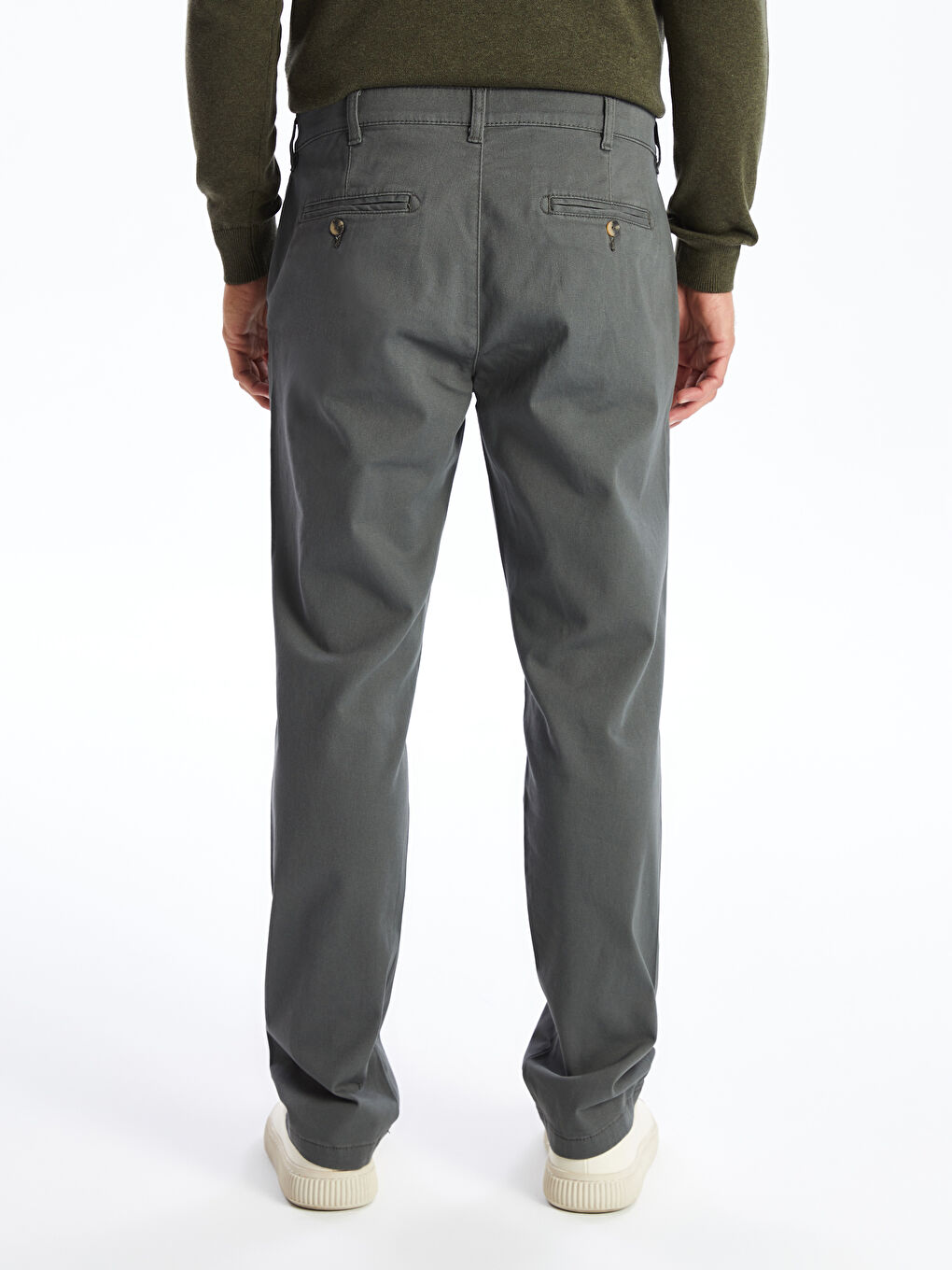 LCWAIKIKI Classic Mat Yeşil Standart Kalıp Gabardin Erkek Chino Pantolon - 3