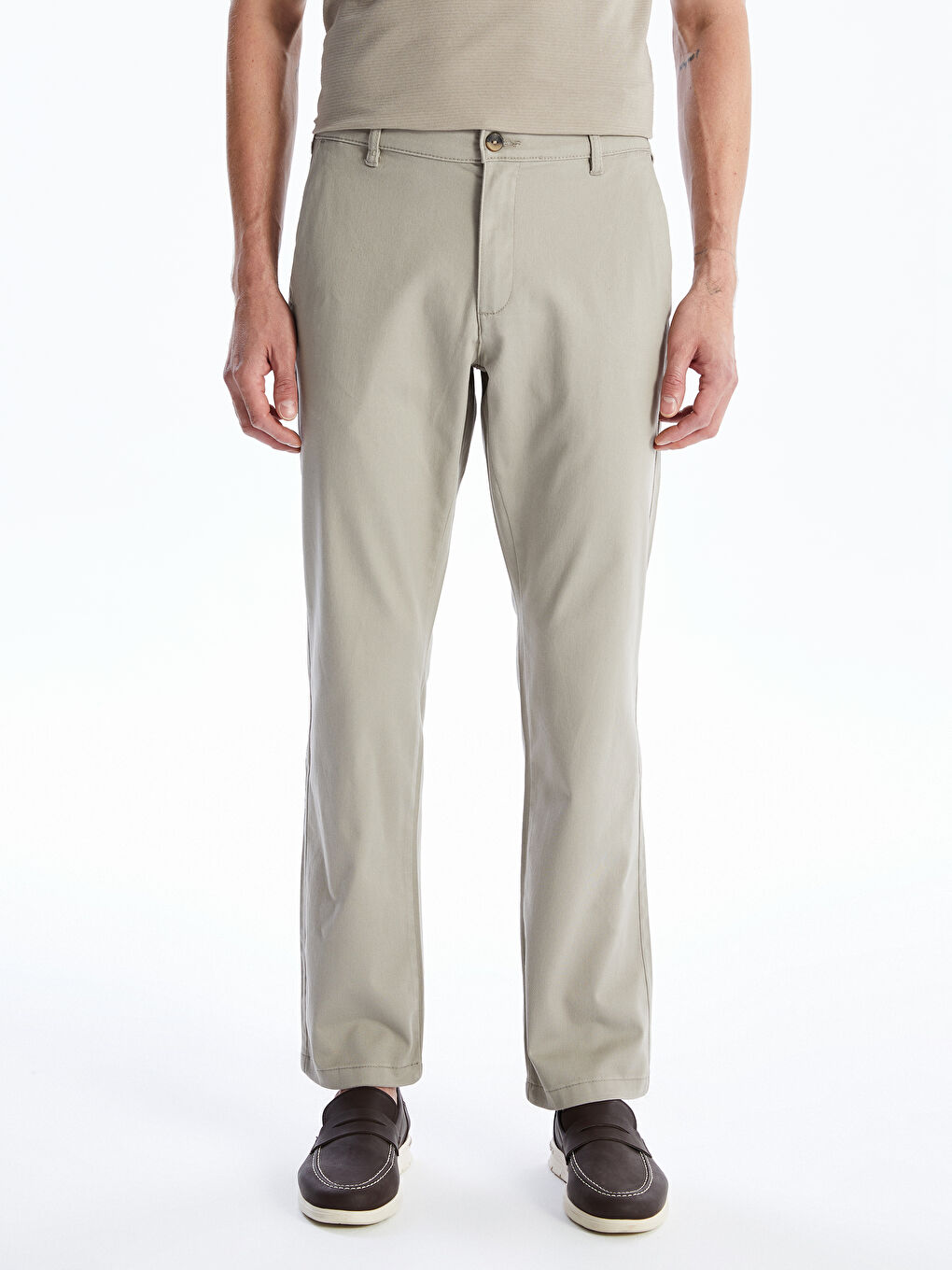 LCWAIKIKI Classic Bej Standart Kalıp Gabardin Erkek Chino Pantolon - 1