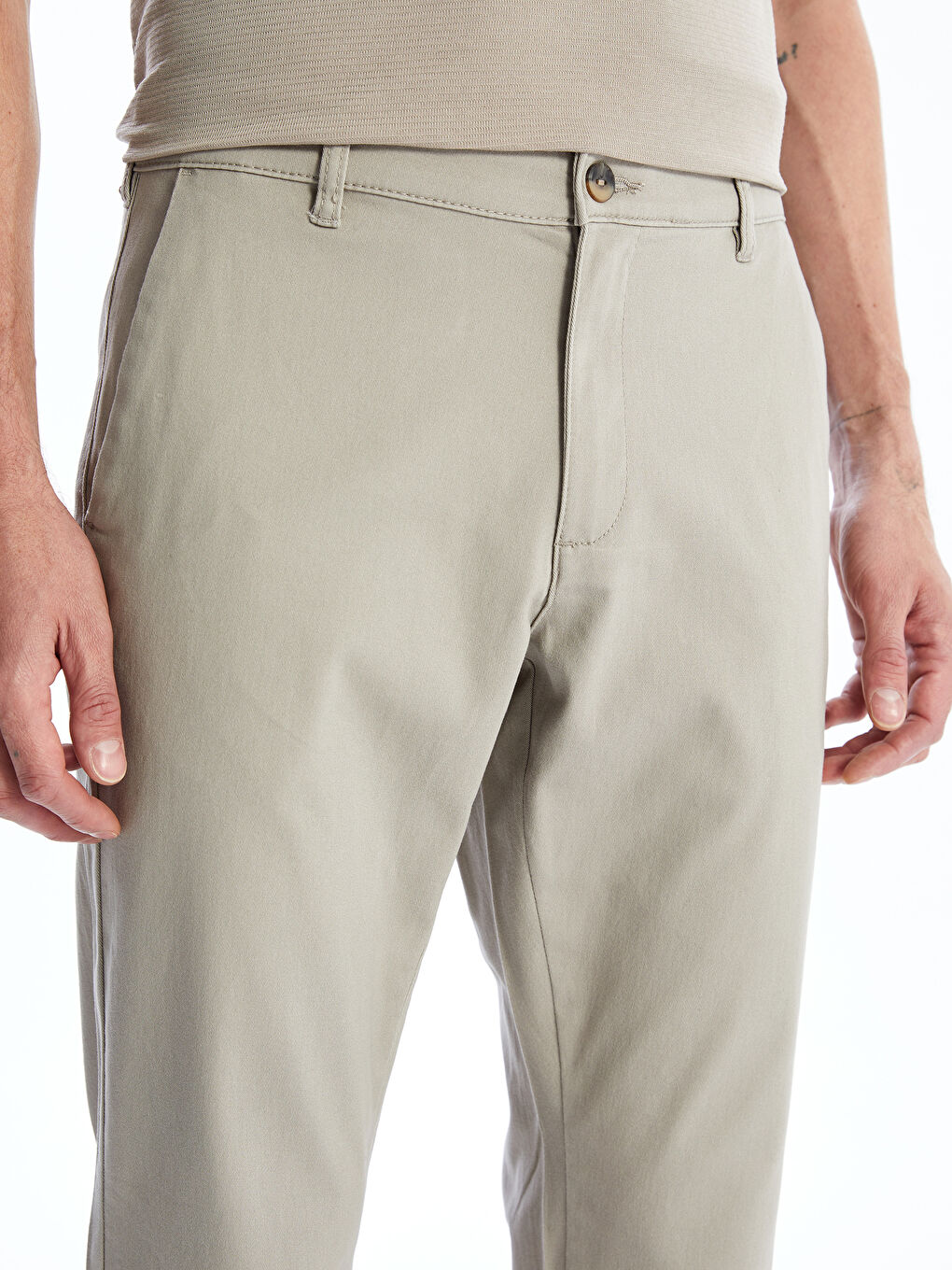 LCWAIKIKI Classic Bej Standart Kalıp Gabardin Erkek Chino Pantolon - 3