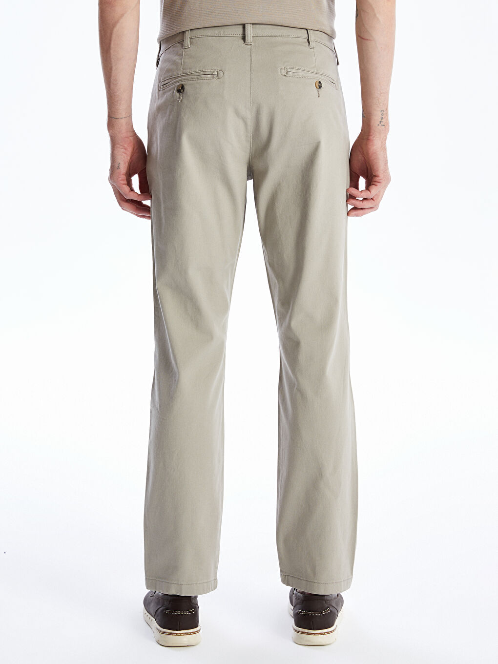 LCWAIKIKI Classic Bej Standart Kalıp Gabardin Erkek Chino Pantolon - 4