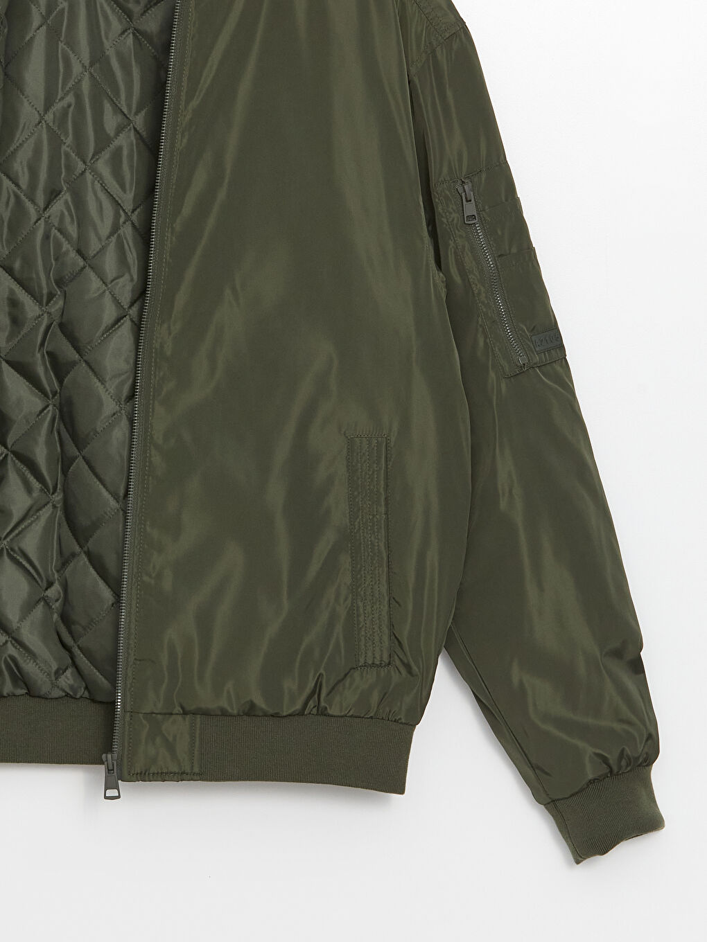 Relaxed Fit College Collar Men's Bomber Coat-9