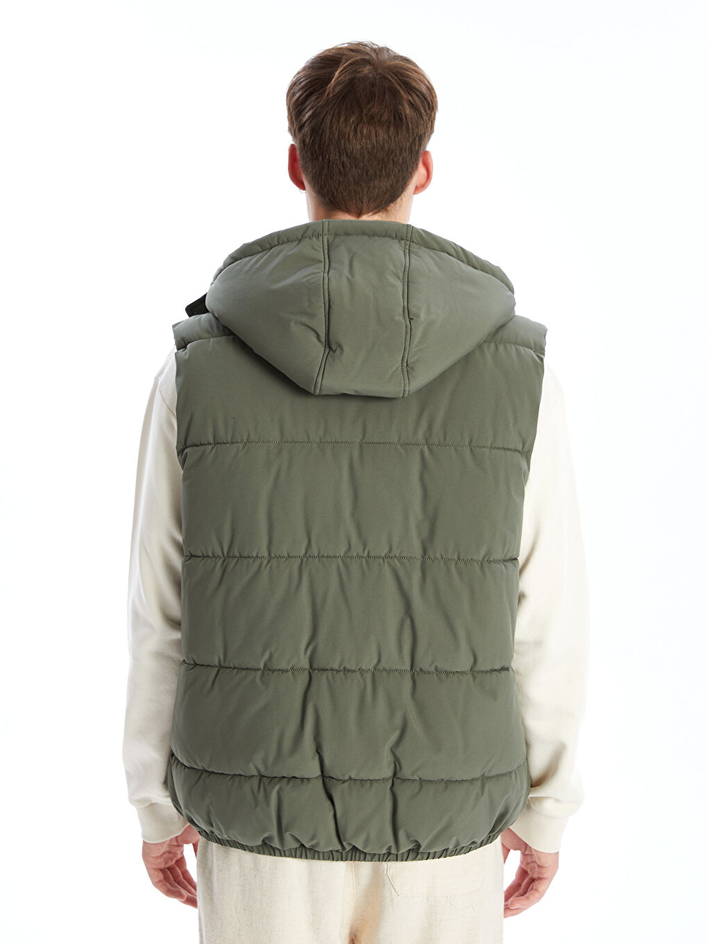 Regular Fit Hooded Men's Puffer Gilet-4