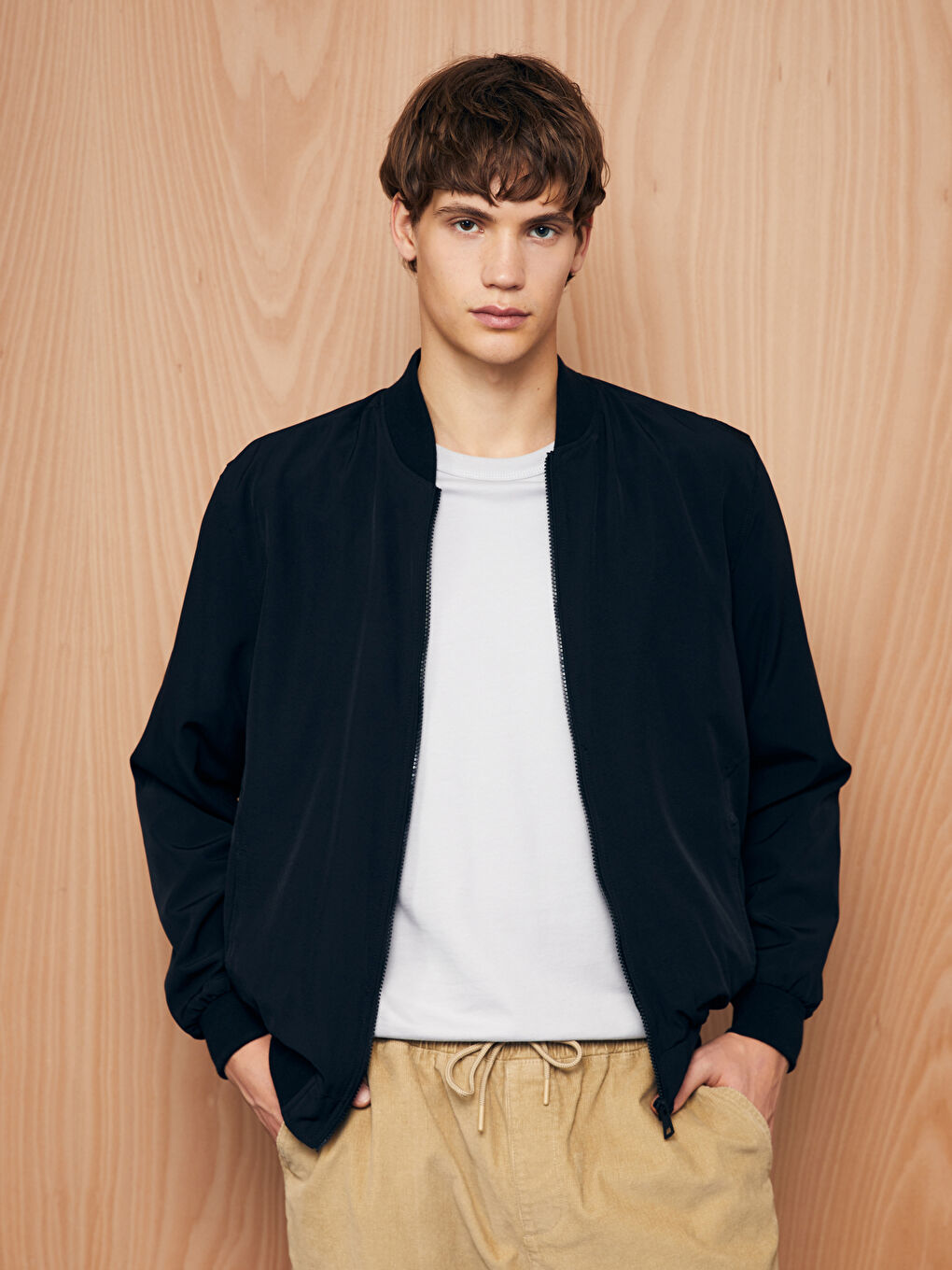 Standard Fit College Collar Men's Bomber Jacket