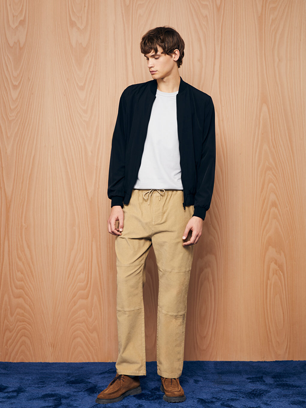 Standard Fit College Collar Men's Bomber Jacket-1