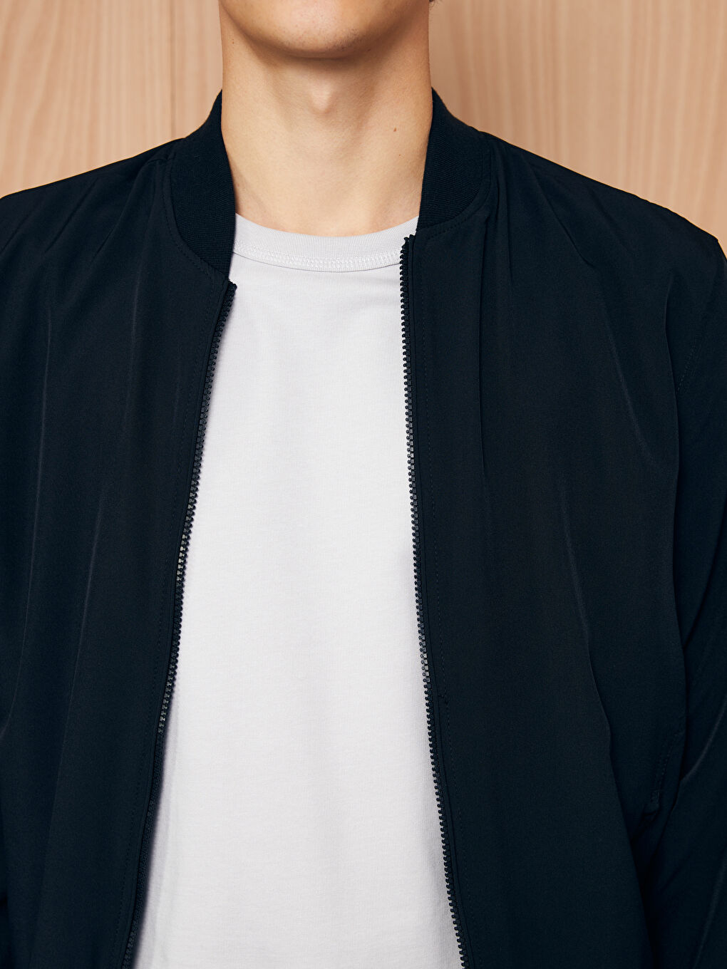 Standard Fit College Collar Men's Bomber Jacket-2