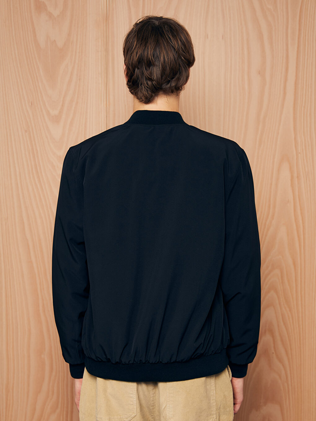 Standard Fit College Collar Men's Bomber Jacket-4