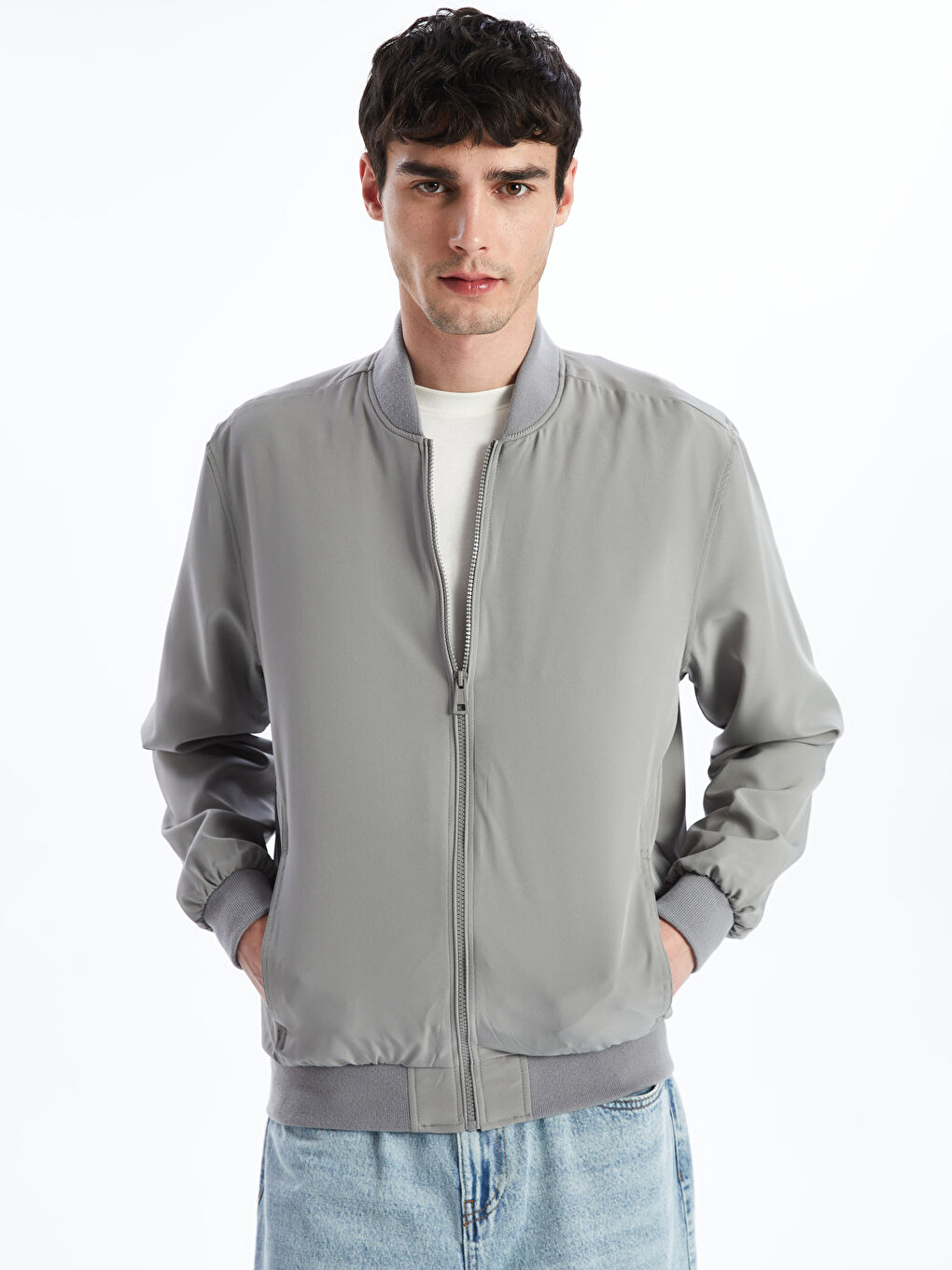 Standard Fit College Collar Men's Bomber Jacket
