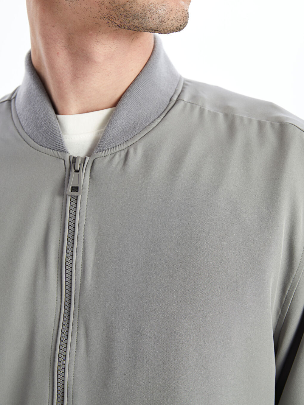 Standard Fit College Collar Men's Bomber Jacket-2