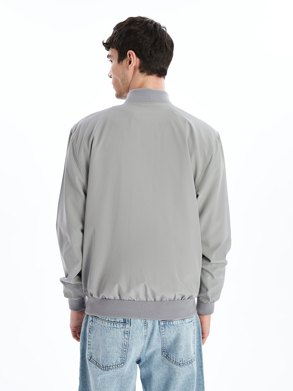 Standard Fit College Collar Men's Bomber Jacket-4