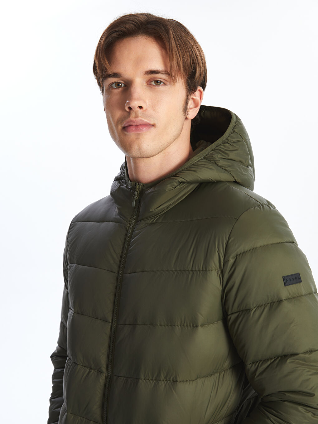 XSIDE Slim Fit Hooded Men's Puffer Coat -W40453Z8-HCZ