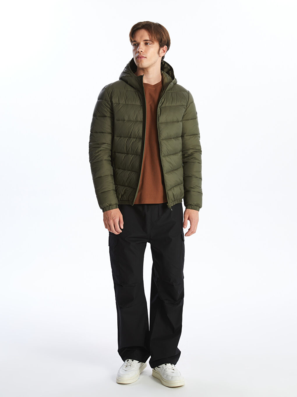 XSIDE Slim Fit Hooded Men's Puffer Coat -W40453Z8-HCZ