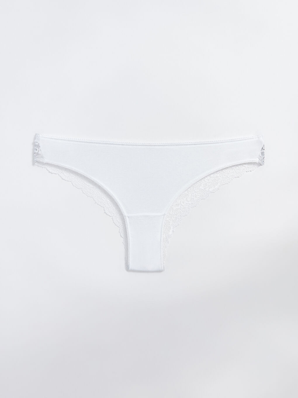 Beyaz Düz Brazilian Külot