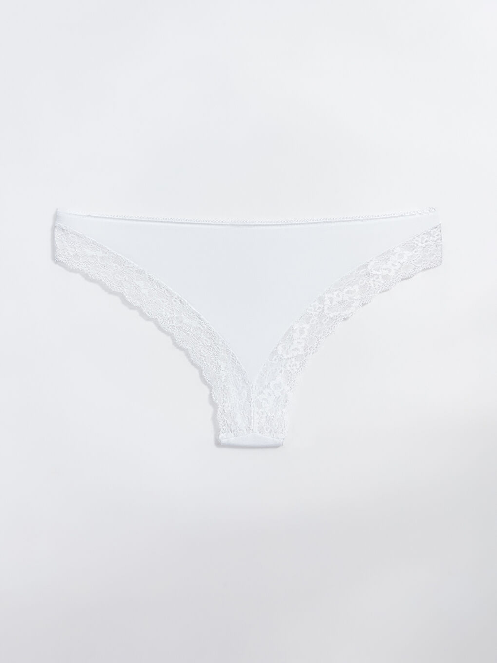 Beyaz Düz Brazilian Külot-1