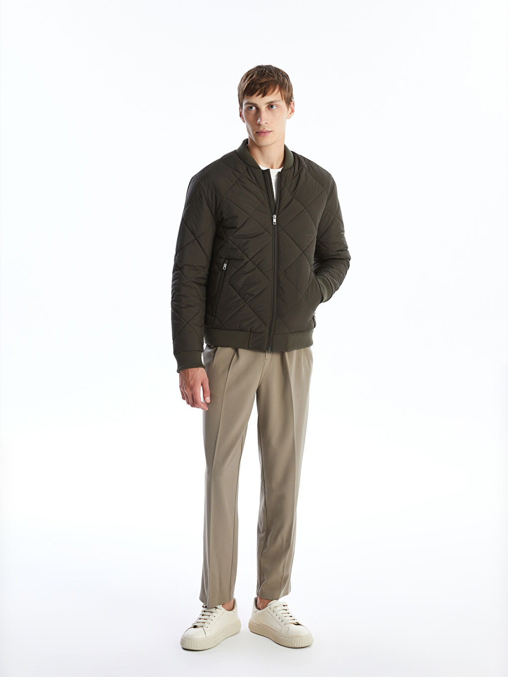 Palton pentru Bărbați cu Guler Colegiu și Croială Standard-1