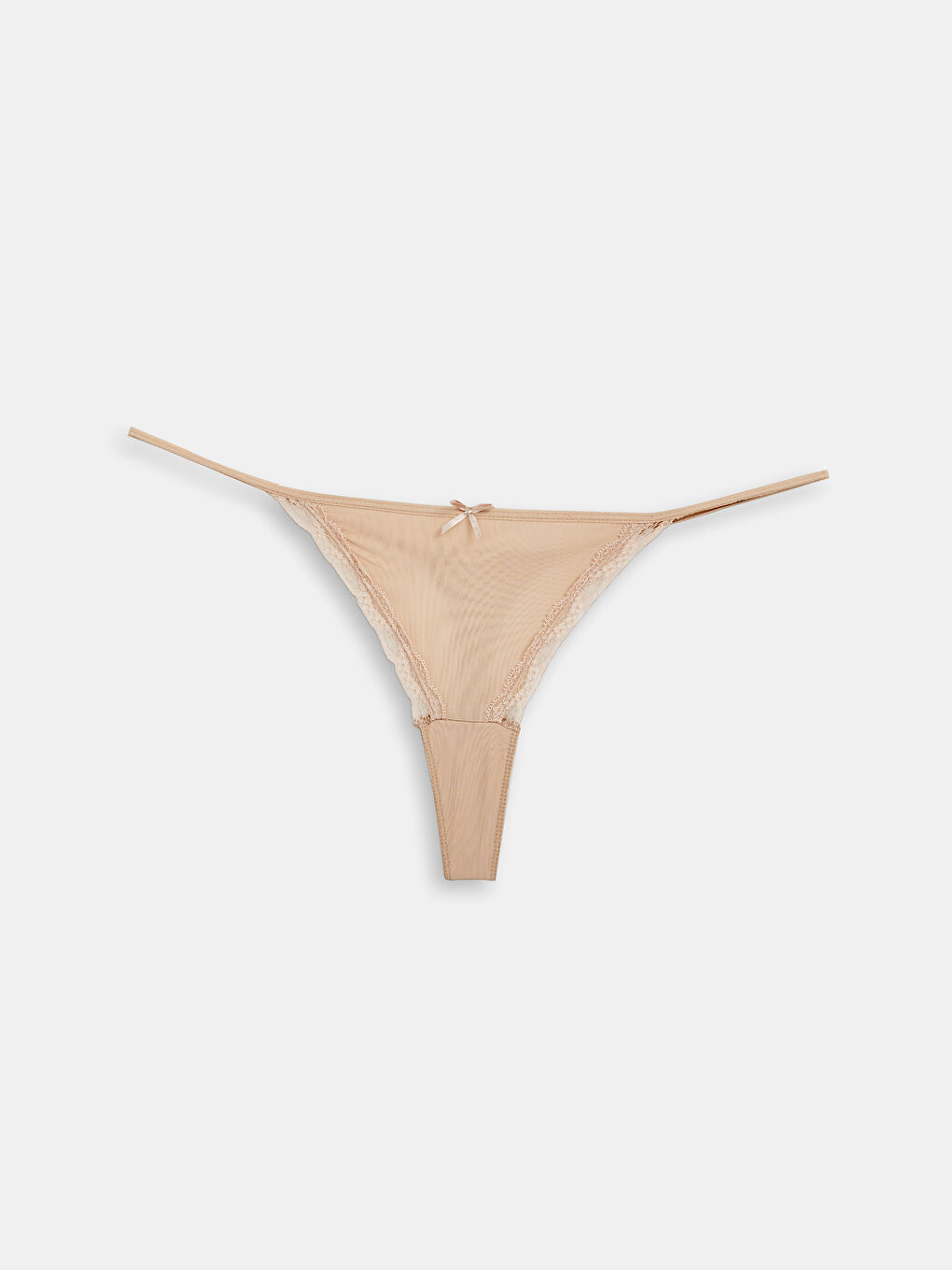 Pembe Dantel Detaylı Tanga Külot