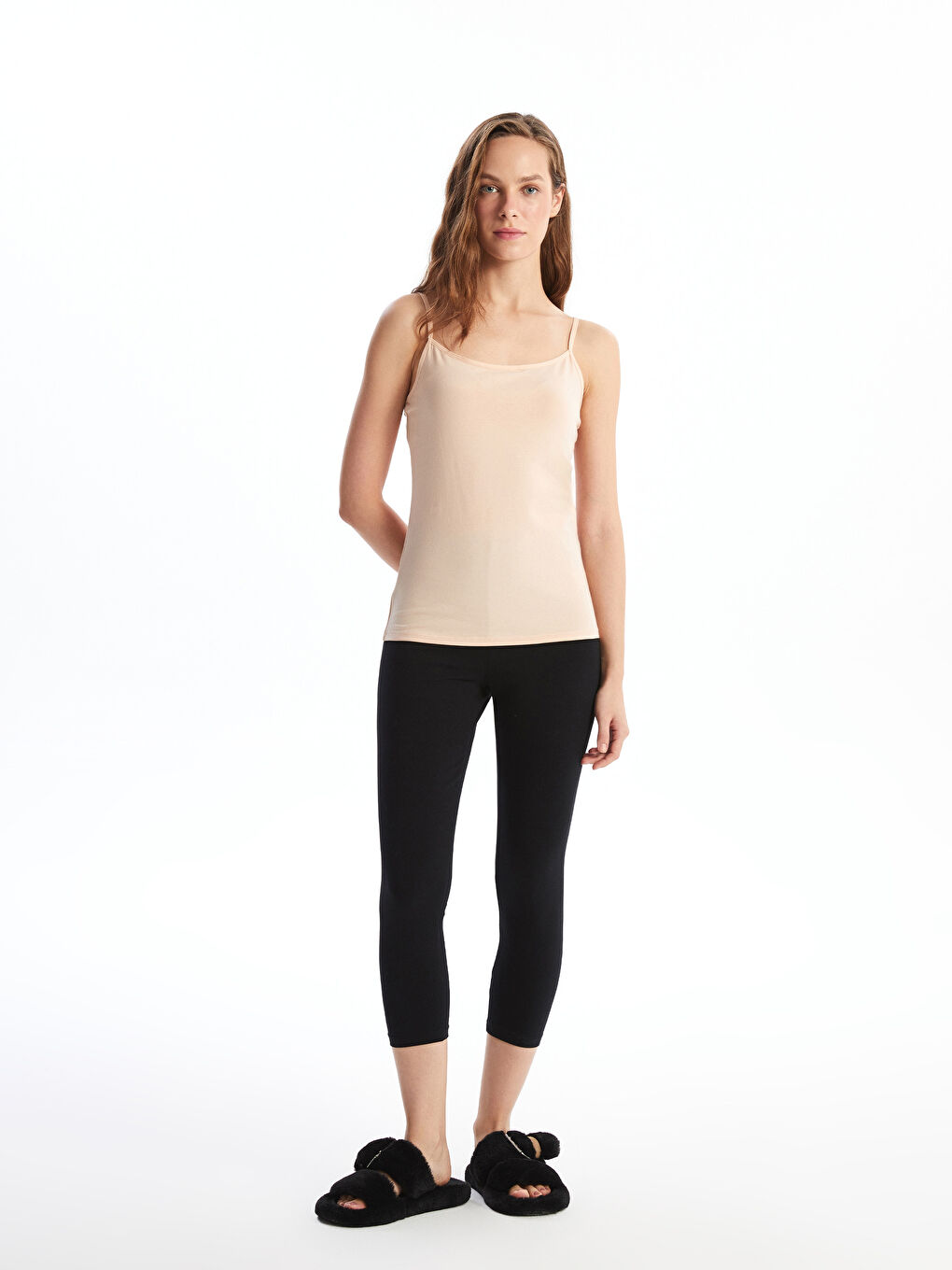 U Neck Plain Strappy Women's Tank Top-1