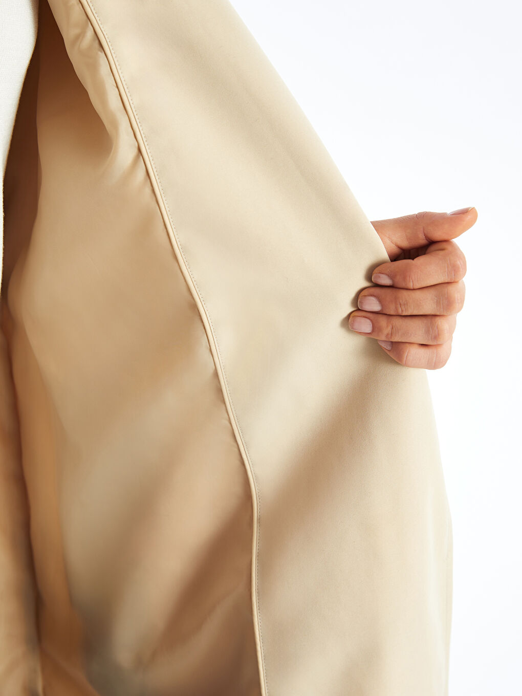 Jacket Neck Women's Trenchcoat-3