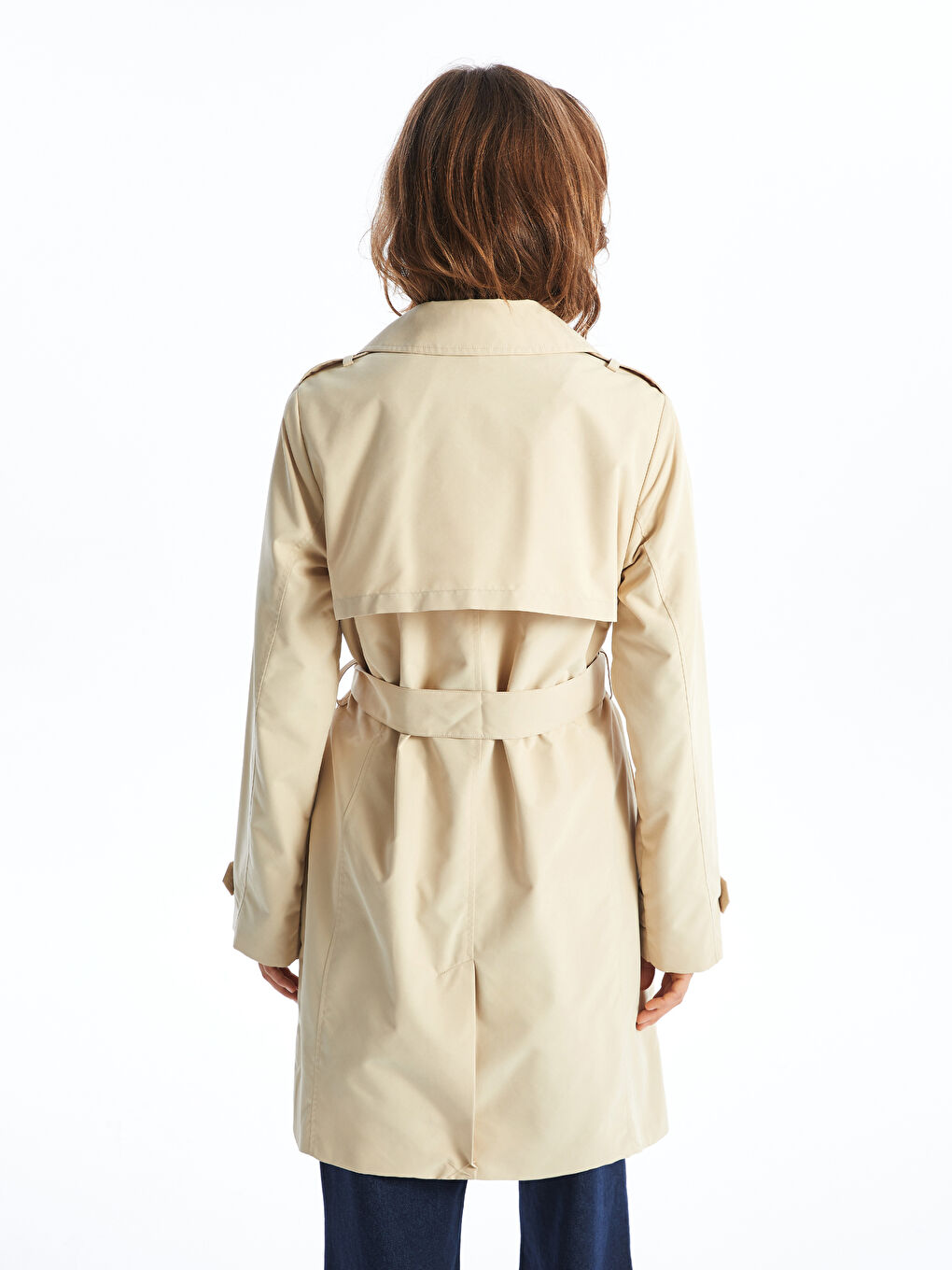 Jacket Neck Women's Trenchcoat-4