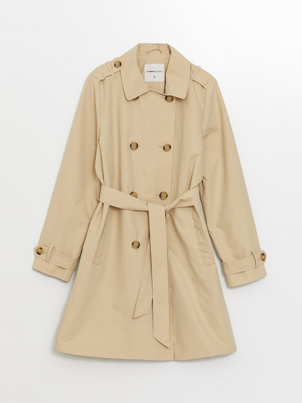 Jacket Neck Women's Trenchcoat-5