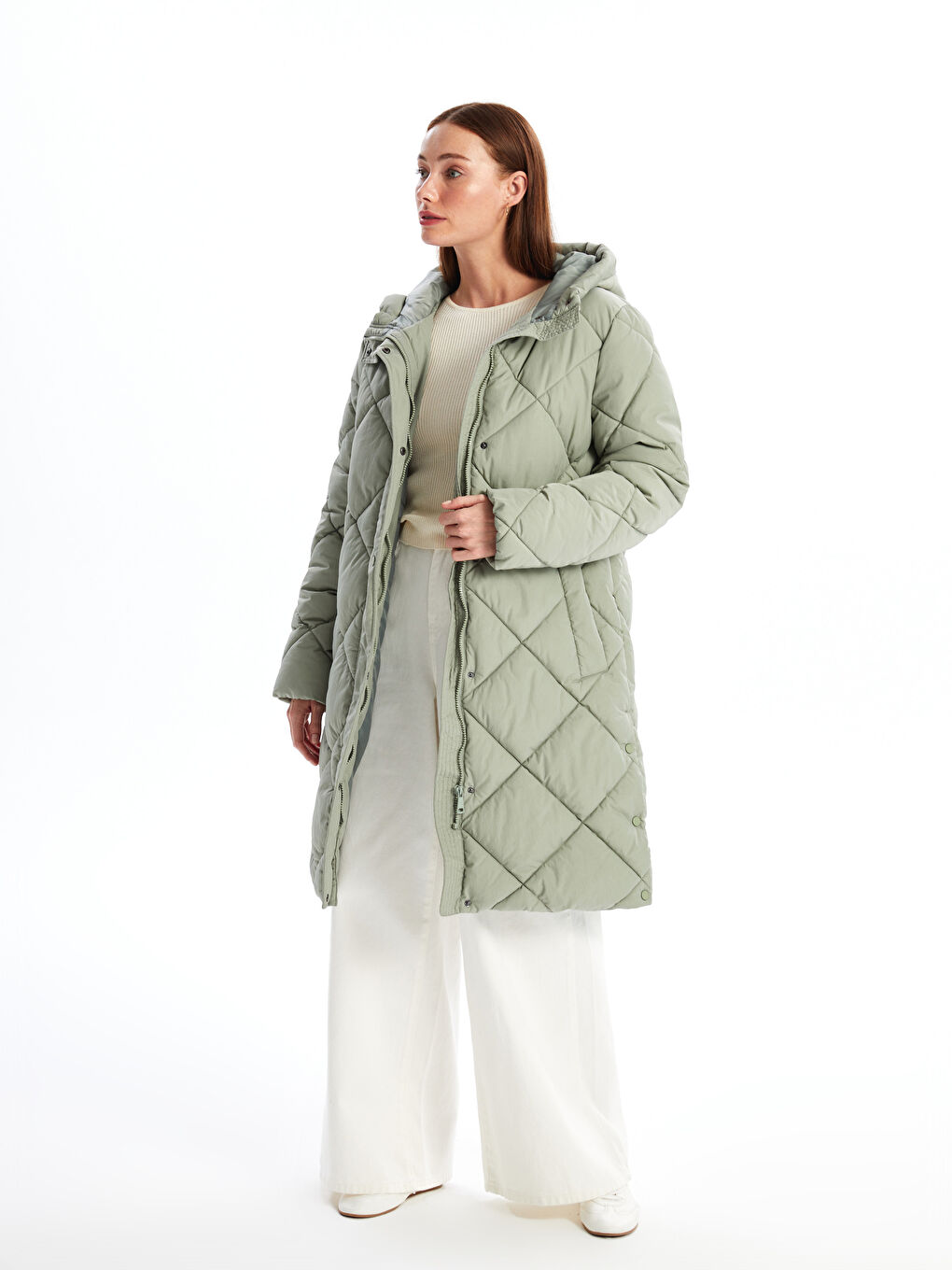 Hooded Women's Puffer Coat-1