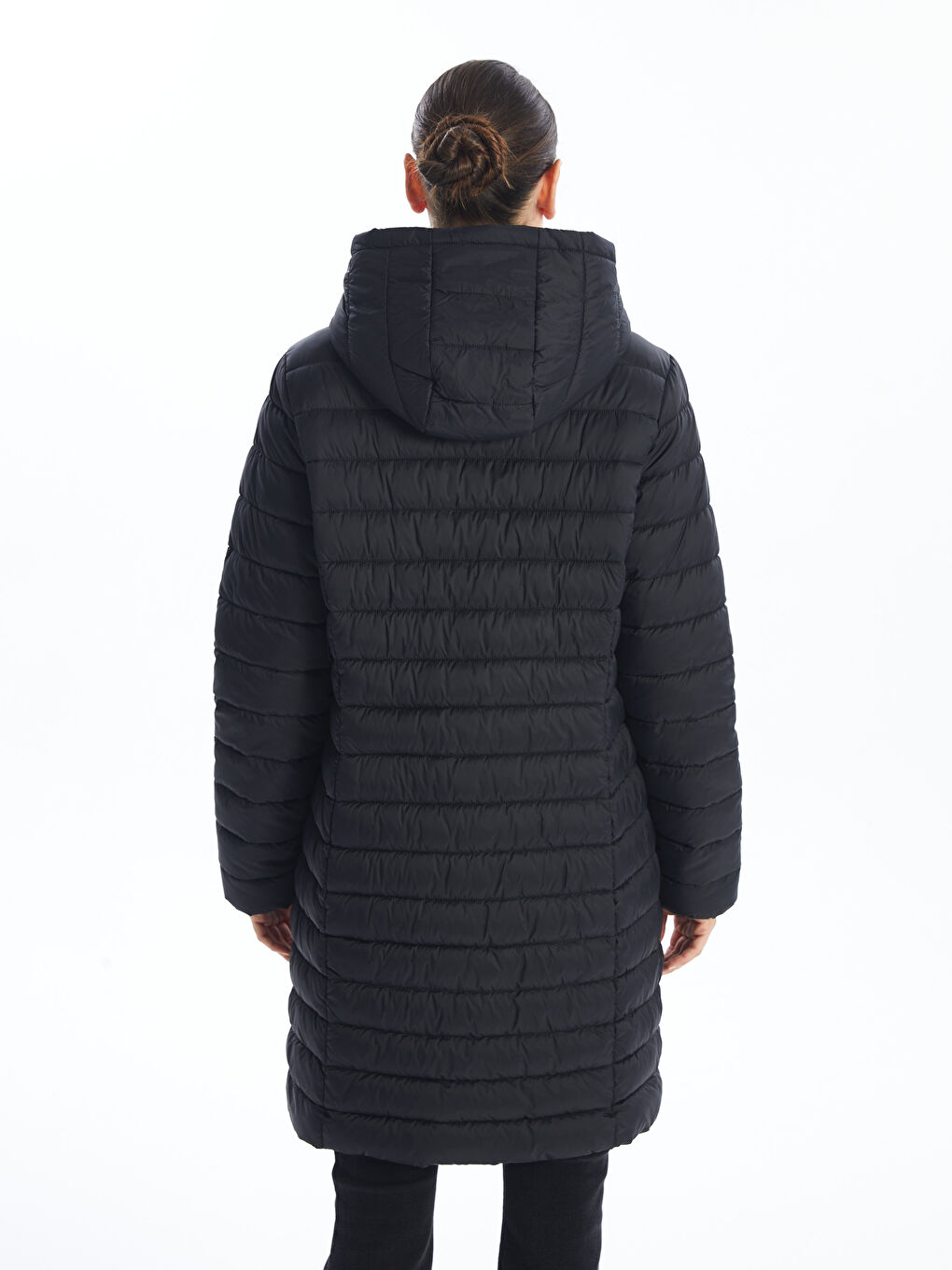 Hooded Women's Puffer Coat -W40772Z8-CVL