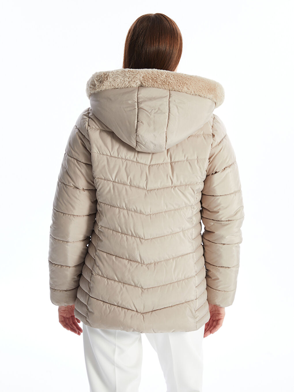 Geacă Matlasată cu Glugă pentru Femei-4