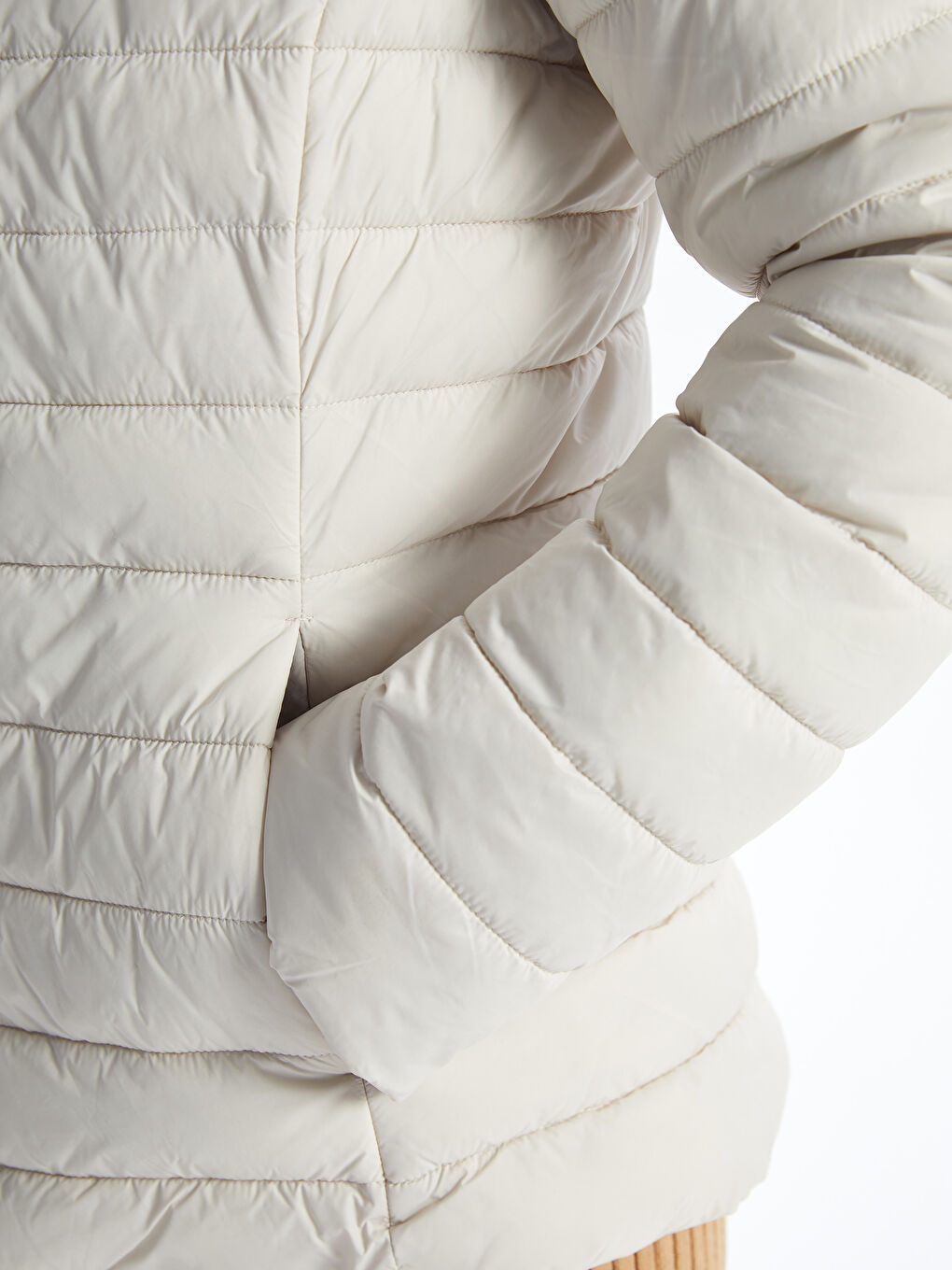 Women's Hooded Plain Puffer Coat-3