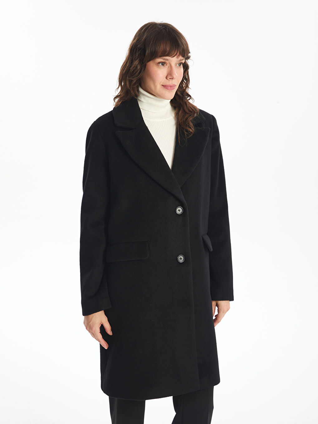LC Waikiki Jacket Collar Women's Cachet Overcoat -W40777Z8-CVL