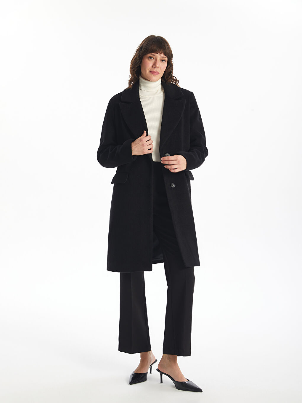 LC Waikiki Jacket Collar Women's Cachet Overcoat -W40777Z8-CVL