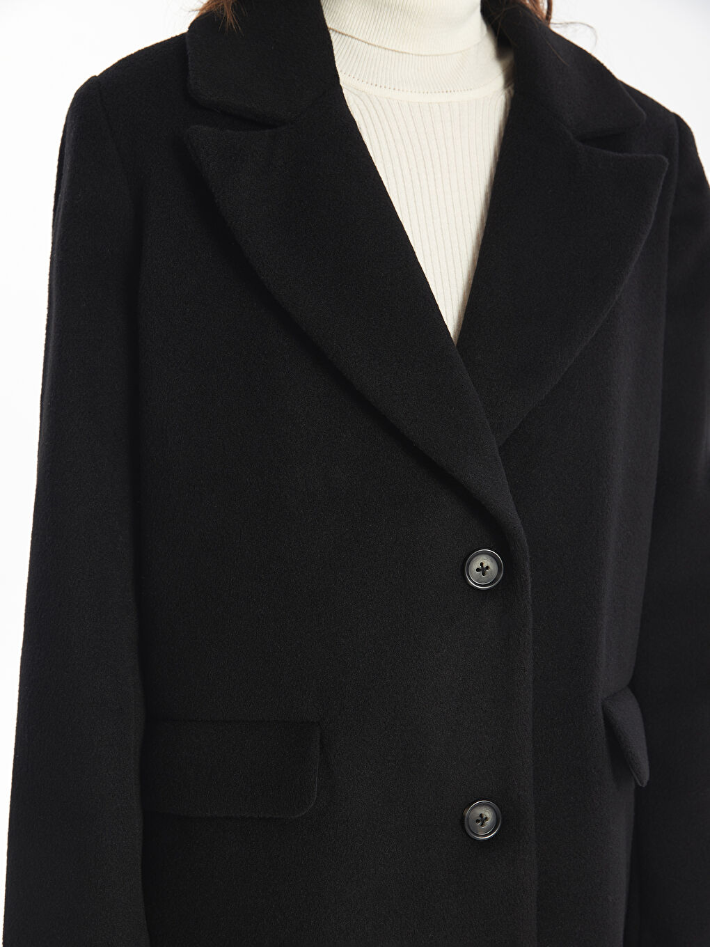 LC Waikiki Jacket Collar Women's Cachet Overcoat -W40777Z8-CVL