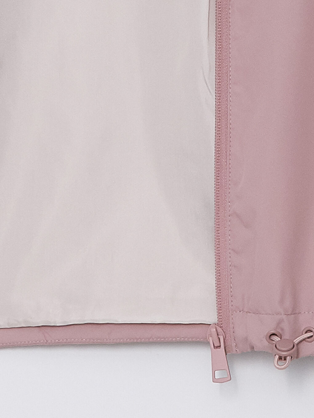 Pembe Kapüşonlu Renk Bloklu Kadın Yağmurluk-10