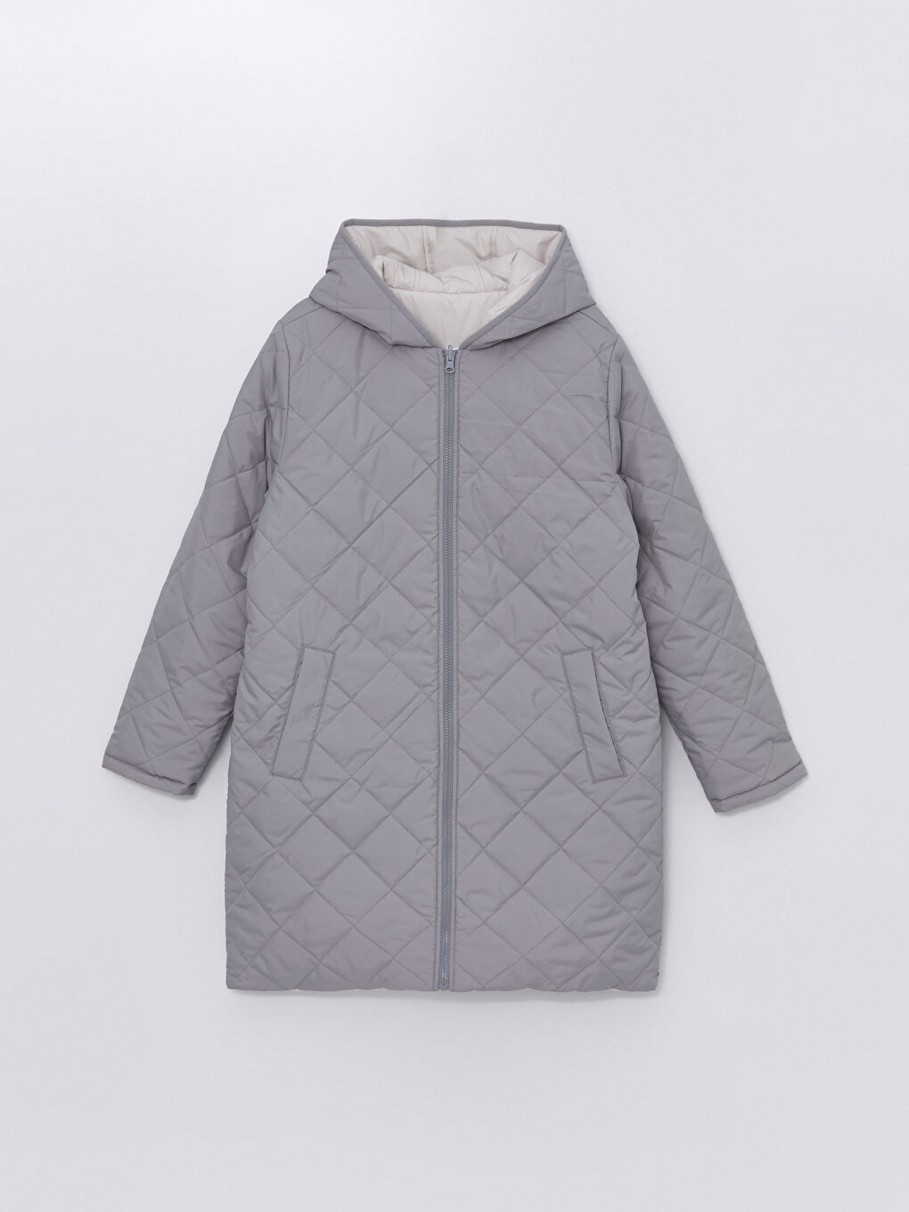 Geacă Matlasată Reversibilă Cu Glugă pentru Femei-5